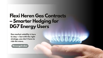 Flexi Heren Gas Strategy – blog title overlaid on image of burning natural gas flame, representing energy market focus